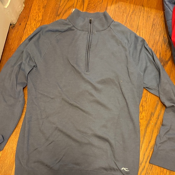 Kjus Men's Blue Zip Up Sweater